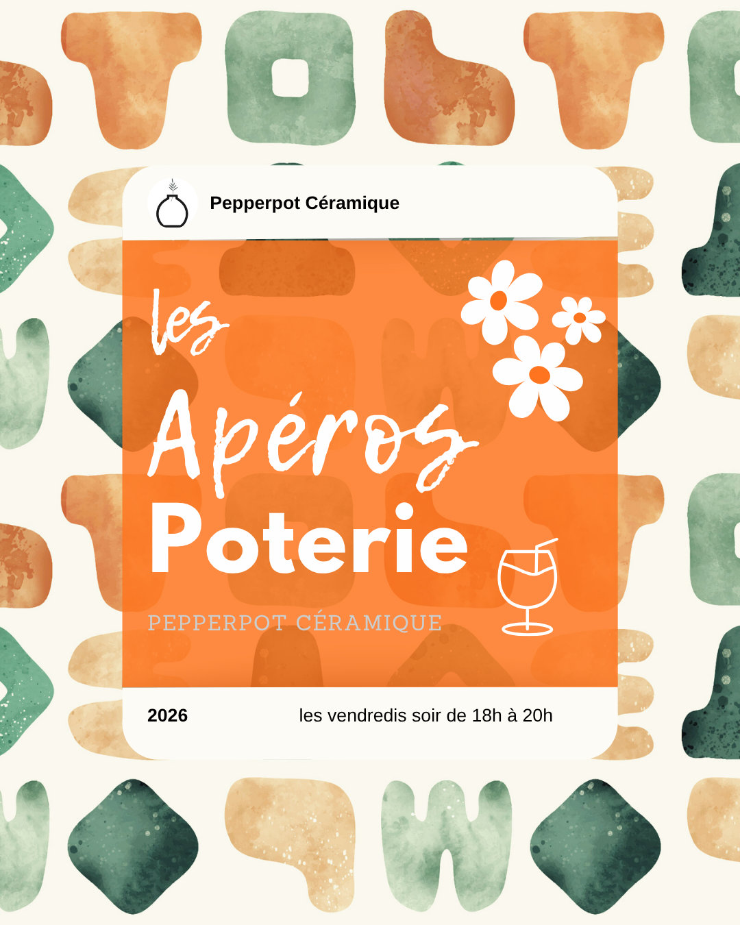 LES APEROS POTERIE ! Vendredi 11 SEPT DE 18H à 20H