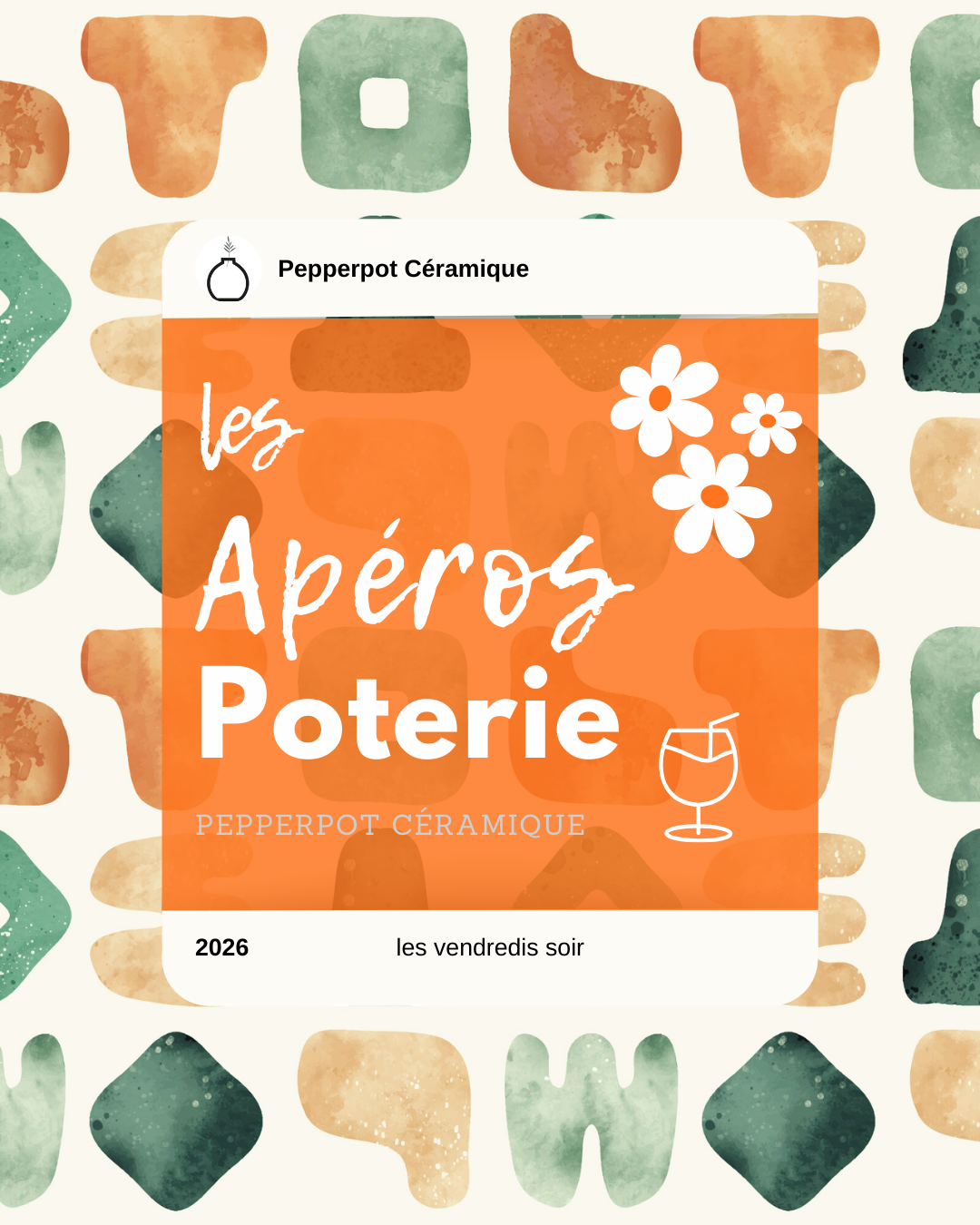 APERO POTERIE "Spring Mood" ! Vendredi 6 MARS DE 18H à 20H